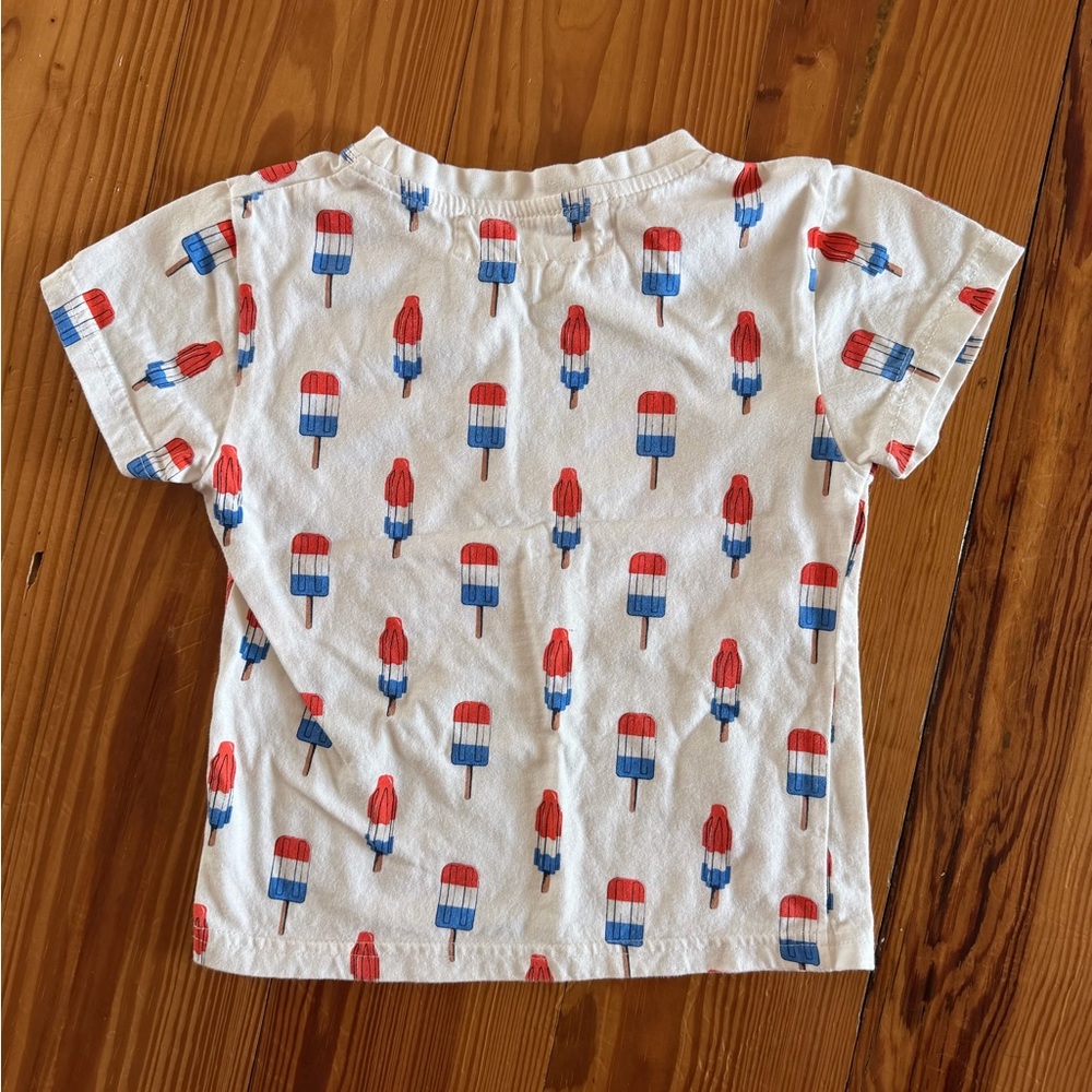 Kids Popsicle Print Tee - White and Red - Picture 3 of 3